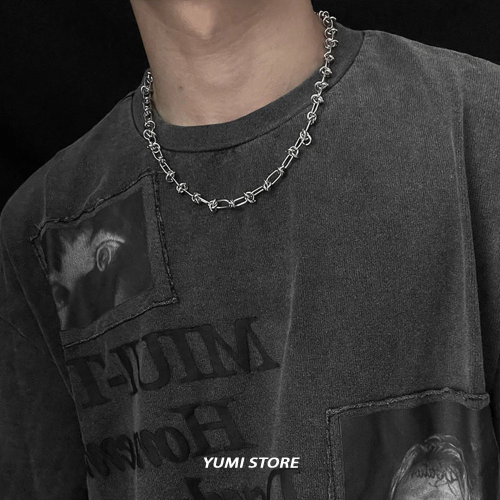 Hip Hop Knotted Titanium Steel Necklace For Man Woman Non Fading Clavicle Sweate