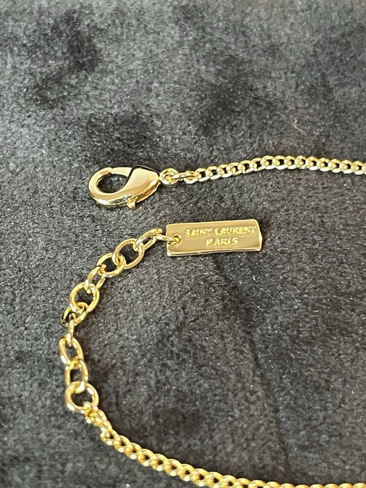 Gold Tone Ysl Saint Laurent Bracelet 6.5-7.5”