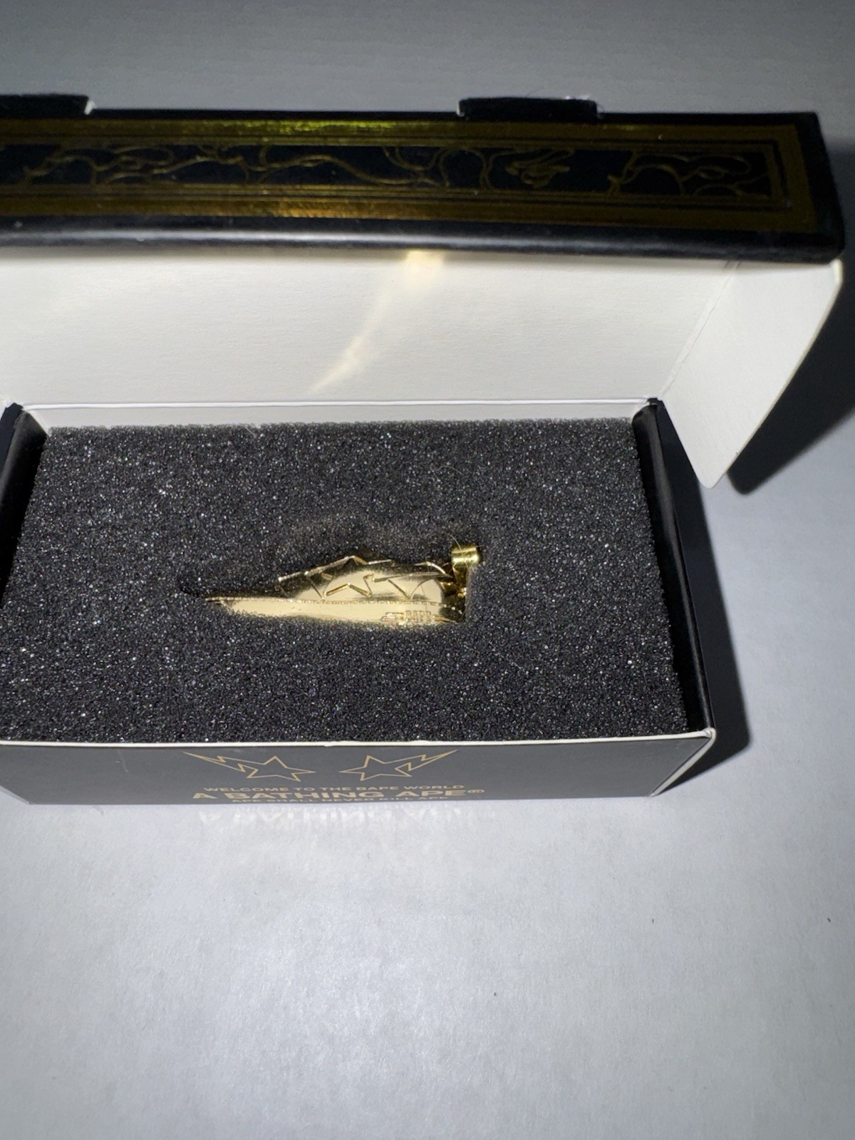 GOLD BAPE Sneaker pendant (PENDANT ONLY) with box. SEE DESCRIPTION!