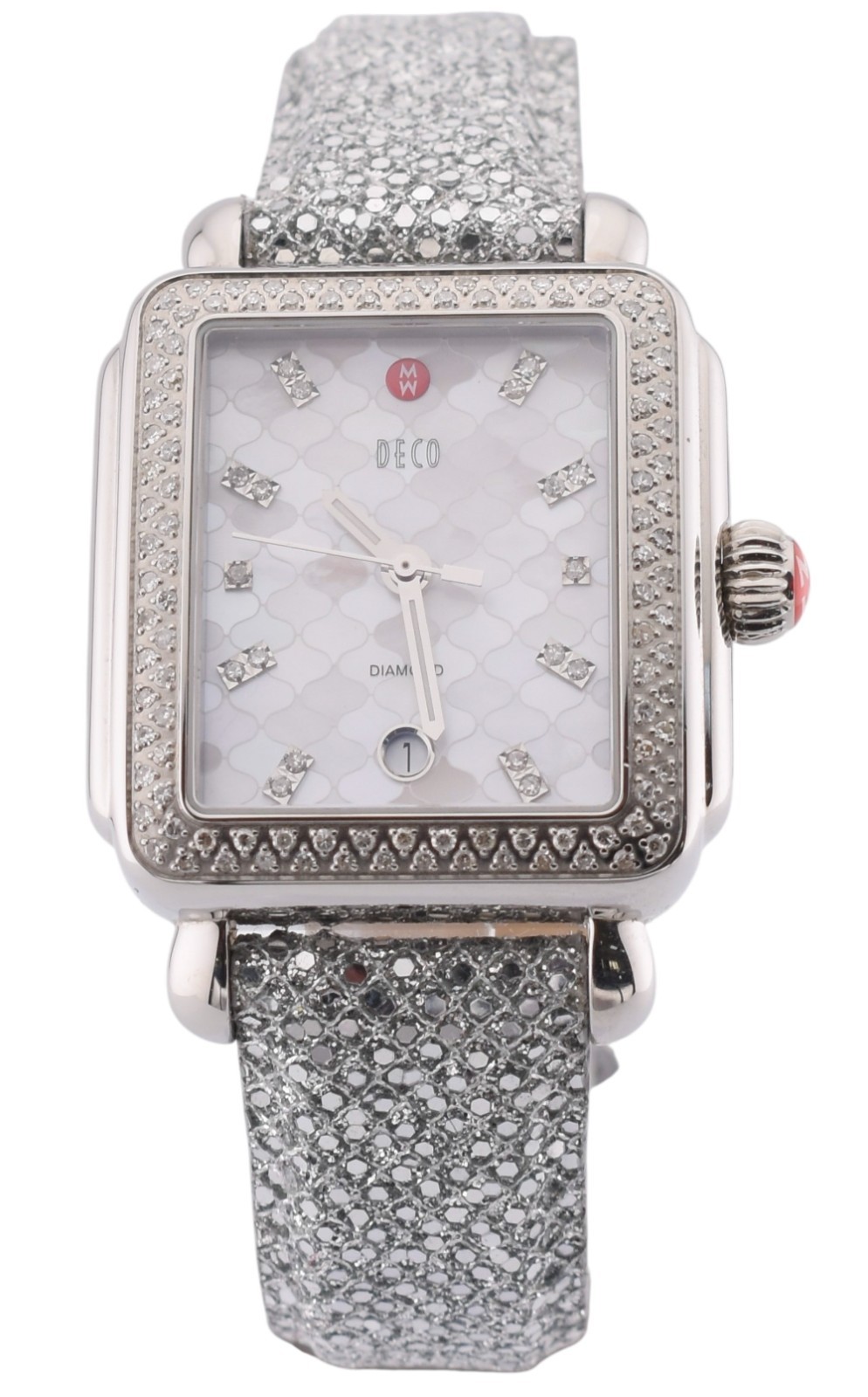 New Michele Deco Mosaic Mother of Pearl Diamond Dial Diamond Watch MW06T01A1046