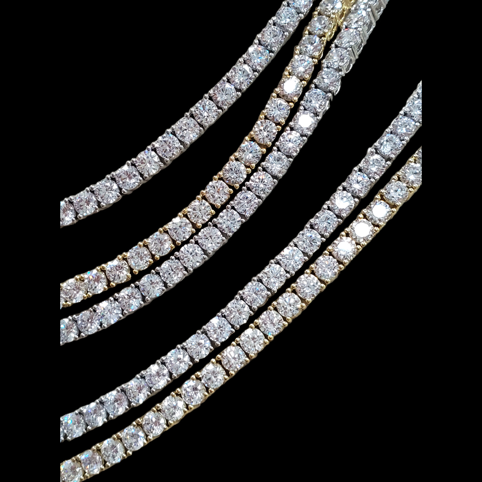 Premium Iced CZ Tennis Necklace Chain VVS1 Clarity 14kt White/Yellow Gold finish