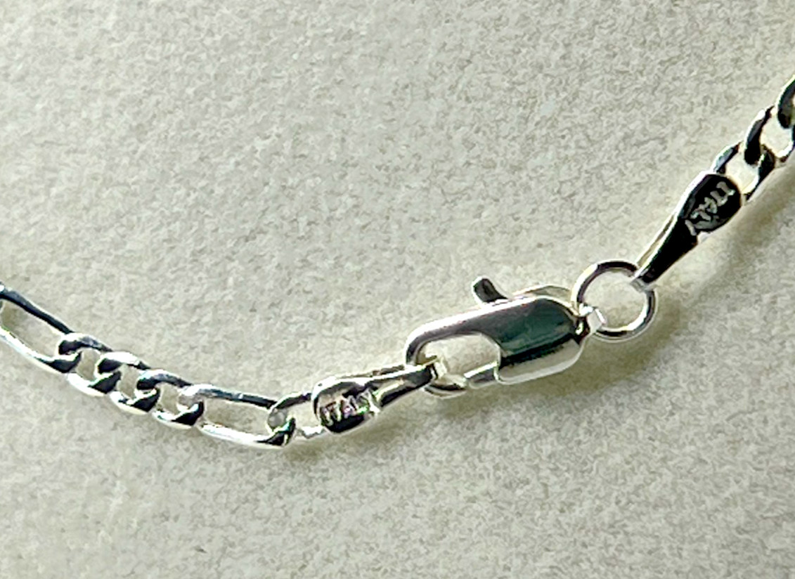 Silver‑Filled S925 • Figaro Chain Necklace • Italian Classic Style • 18″ 2.5mm