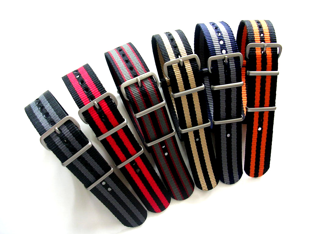 NATO G10 watch strap band 18mm Black Premium nylon Military RAF Bonded IW SUISSE