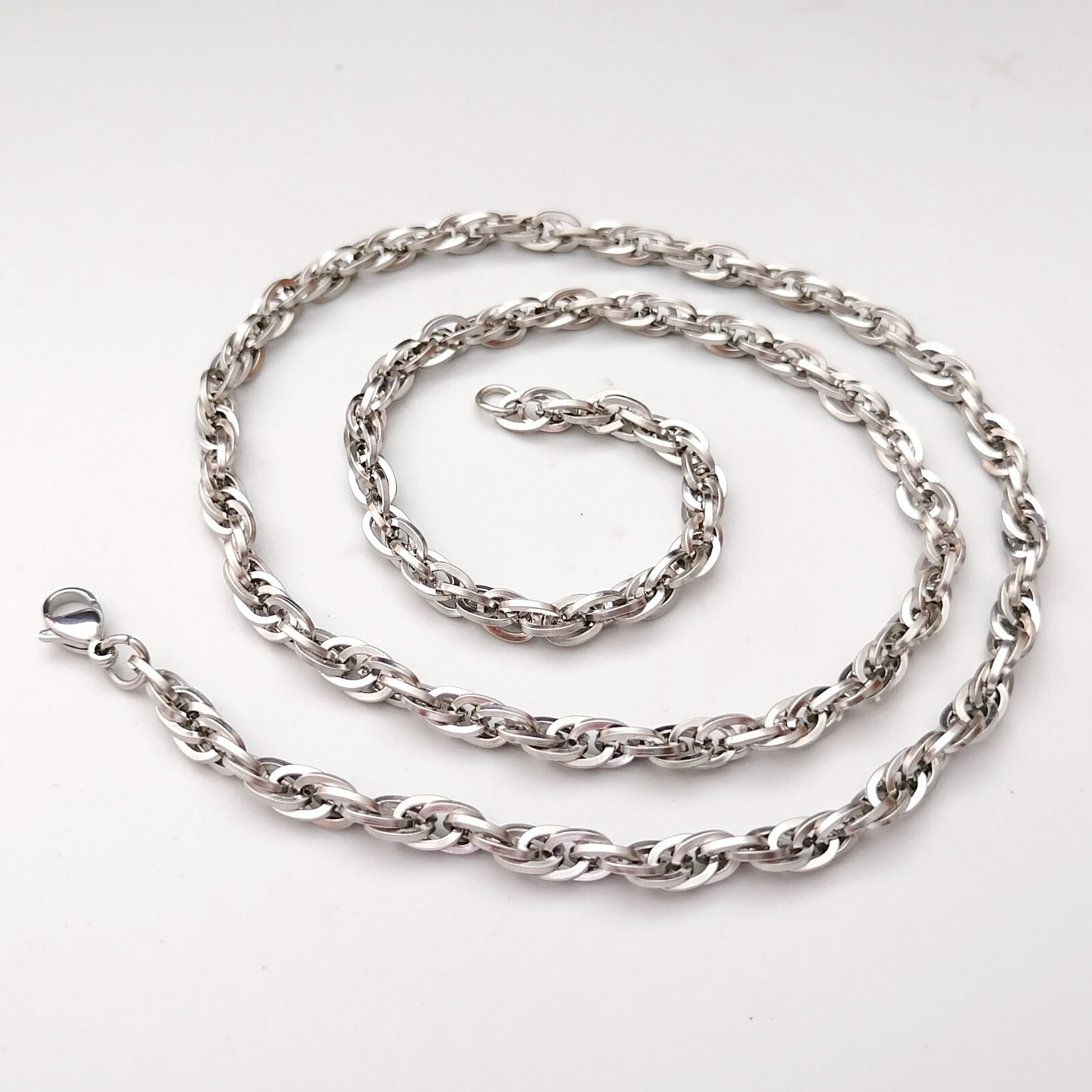 Rope traditional Men’s necklace stainless steel chain 18/20/24/30inch 5mm width