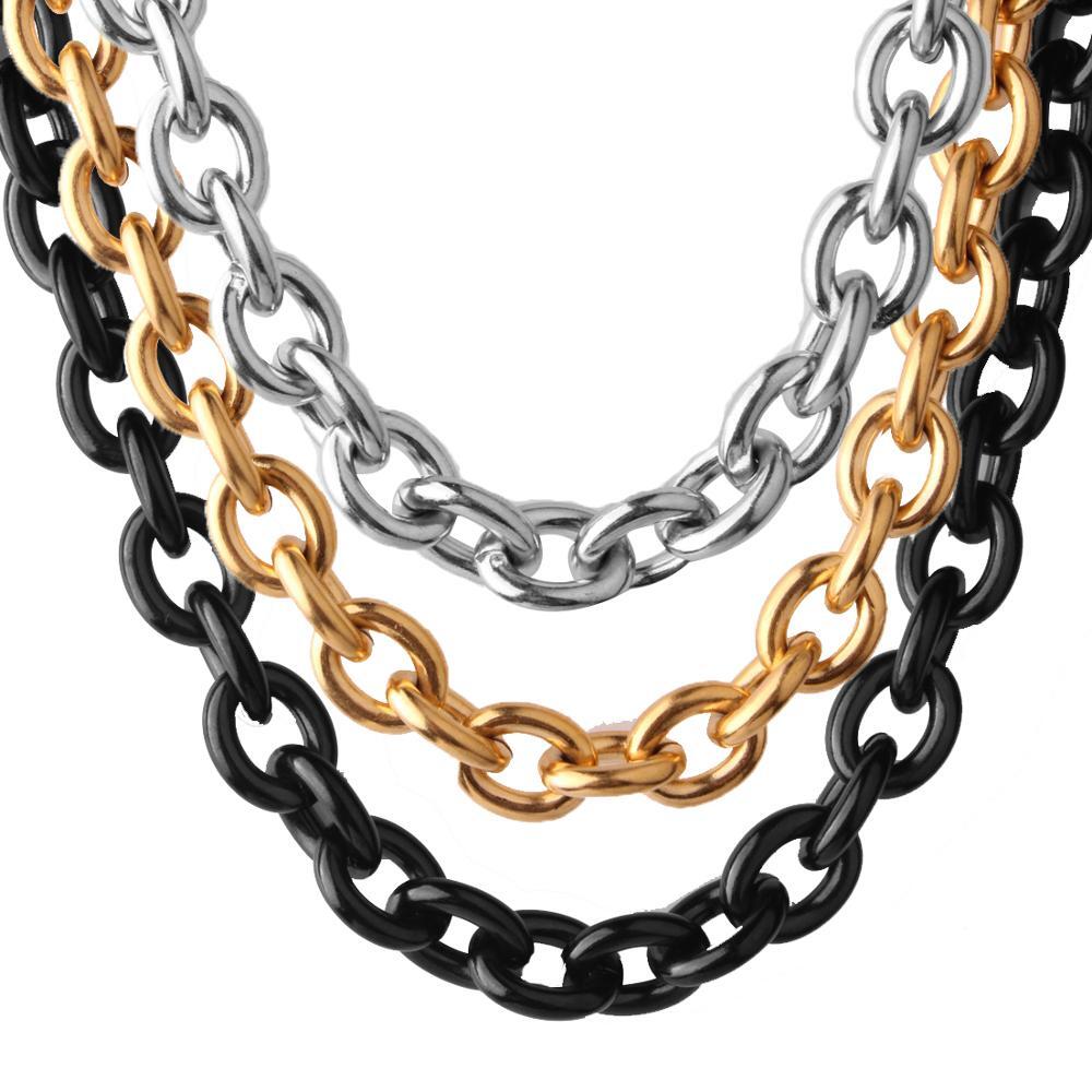 Huge 8/11/13/15mm Stainless Steel Rolo Oval Link Mens Chain Necklace or Bracelet