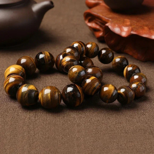 Genuine Tiger’s Eye 8mm Beaded Healing Chakra Protection Men Women Bracelet Gift