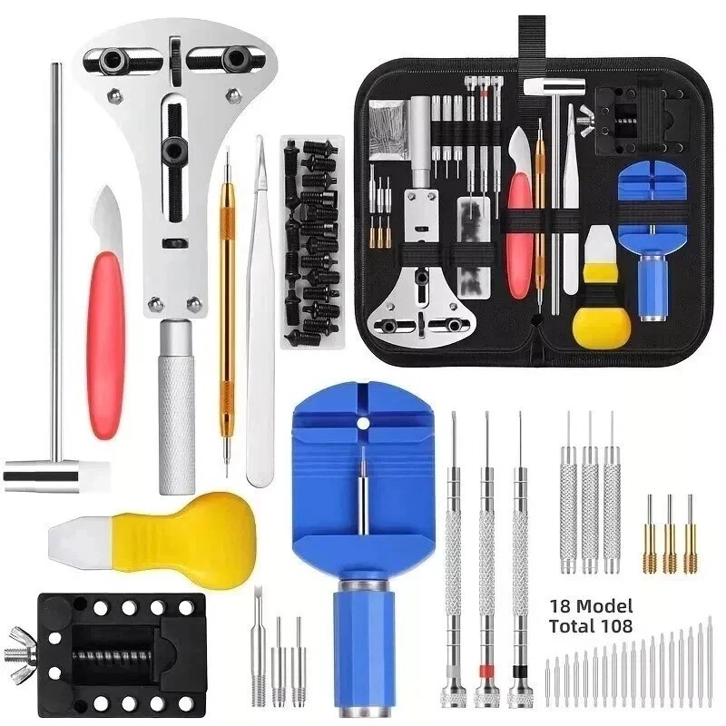 147PCS Watch Repair Tool Kit Back Case Opener Remover Spring Pin Bars Watchmaker