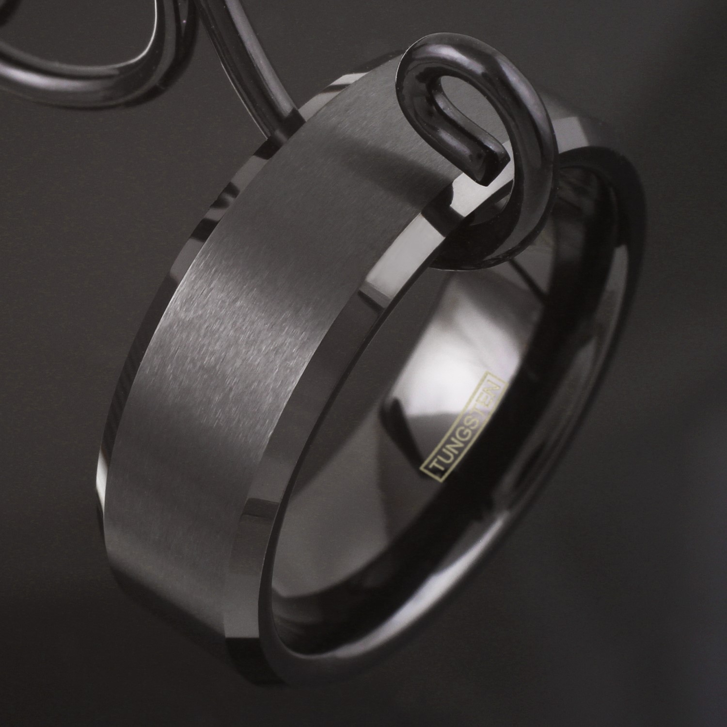 6/8mm Black Tungsten Carbide Men’s Brushed Wedding Band Ring Engraving Avail.