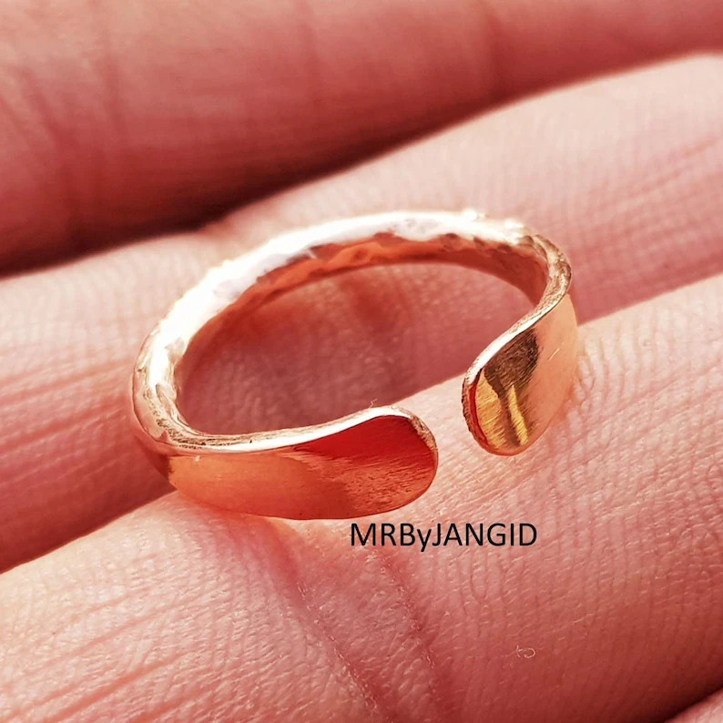 Handmade Copper Toe Ring | Adjustable Cuff Band Ring Woman Jewelry All Size