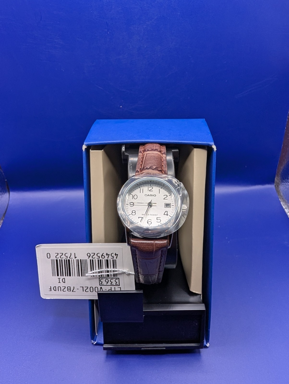 Casio Women’s Silver Dial Brown Leather Strap Watch – Casio LTP‑V002L‑7B2UDF