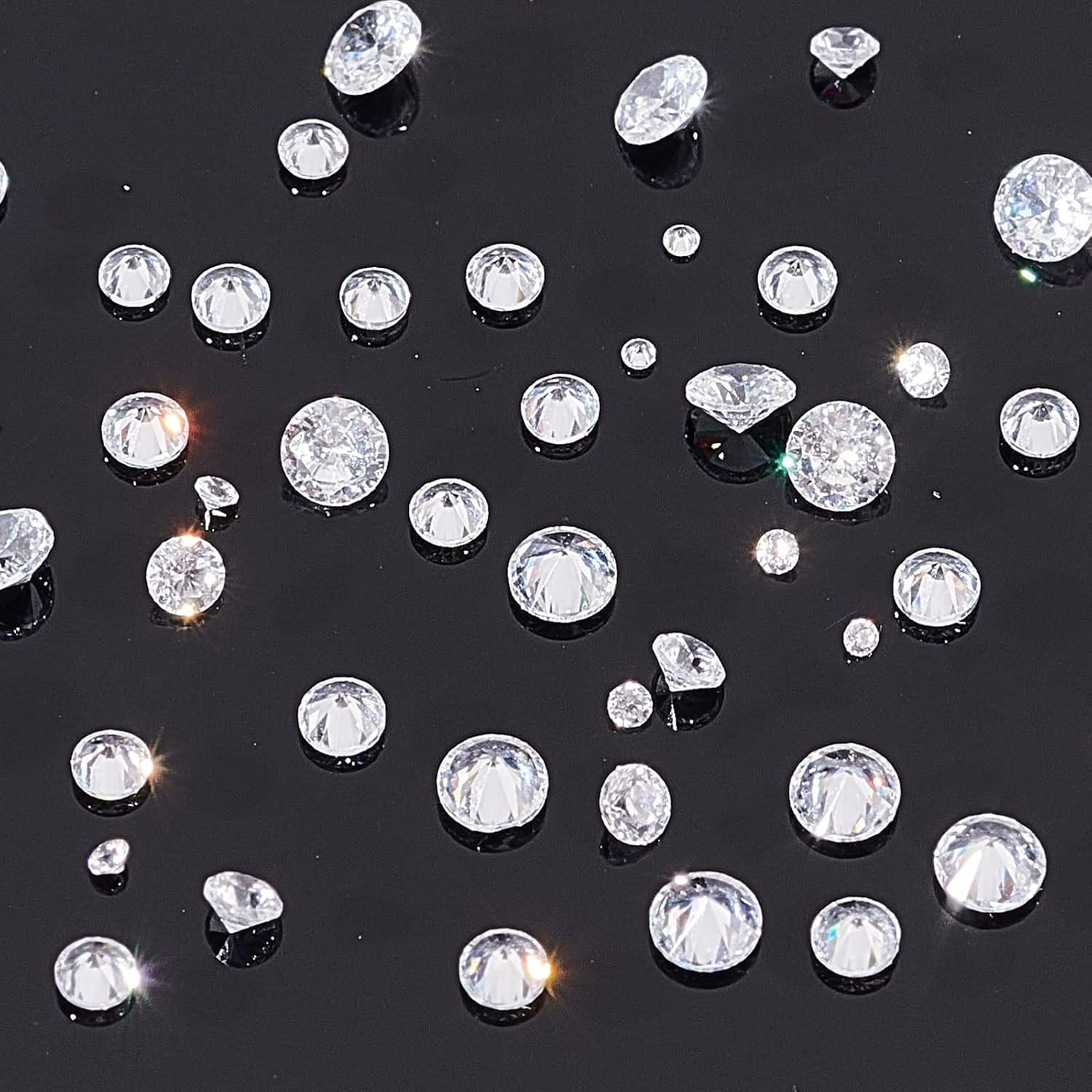 Clear Cubic Zirconia Stone, 2400Pcs 8 Sizes 0.8-2.5Mm Small Loose CZ Diamond Sto