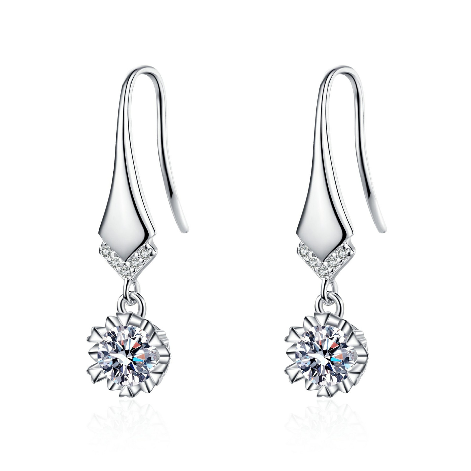 925 Silver Plated Women’s Elegant Zircon Pendant Earrings Fashion Jewelry Gift