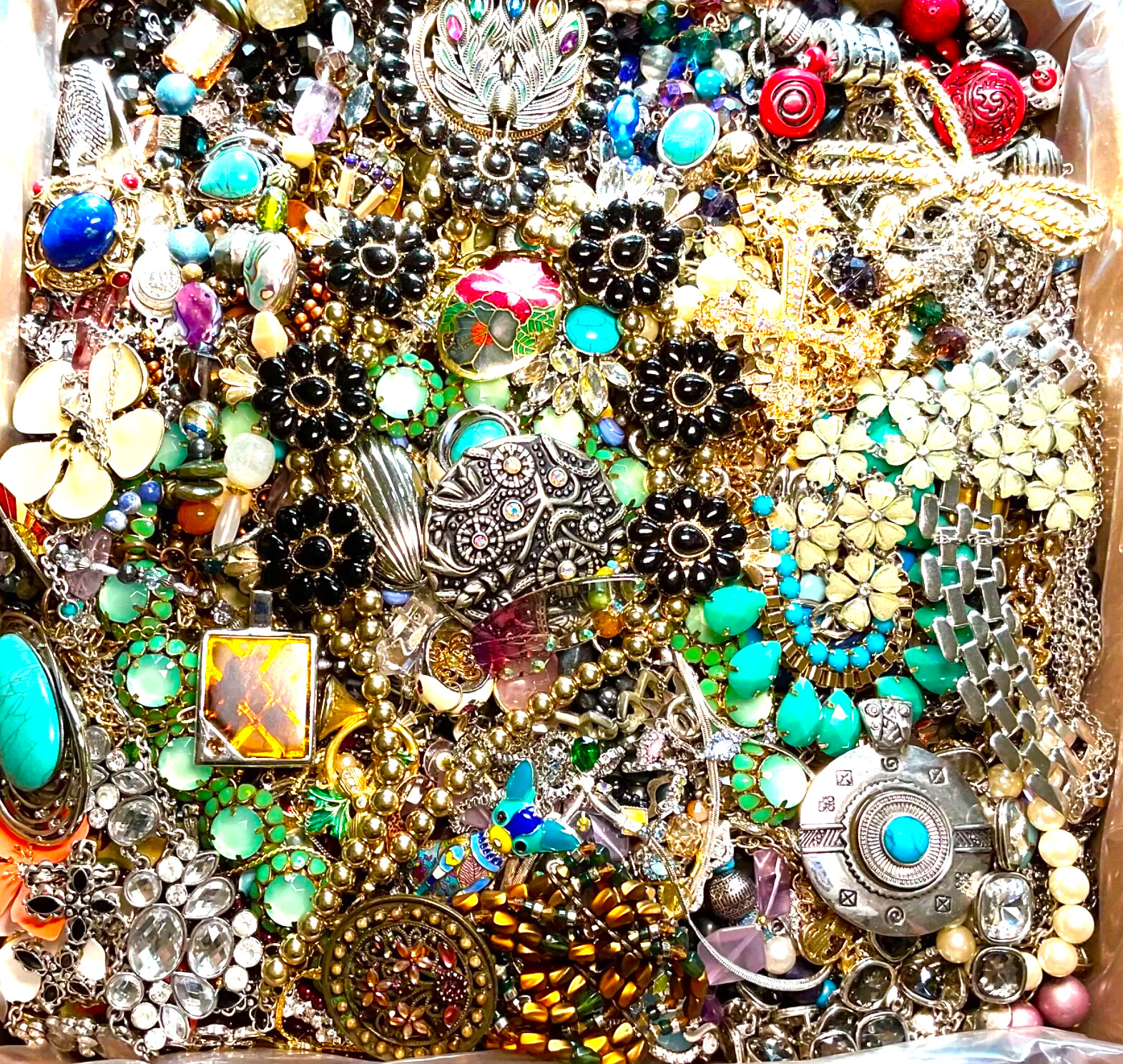 10 Pound Lbs Unsearched Huge Lot Jewelry VTG Vintage Modern Junk & Wear Tangled