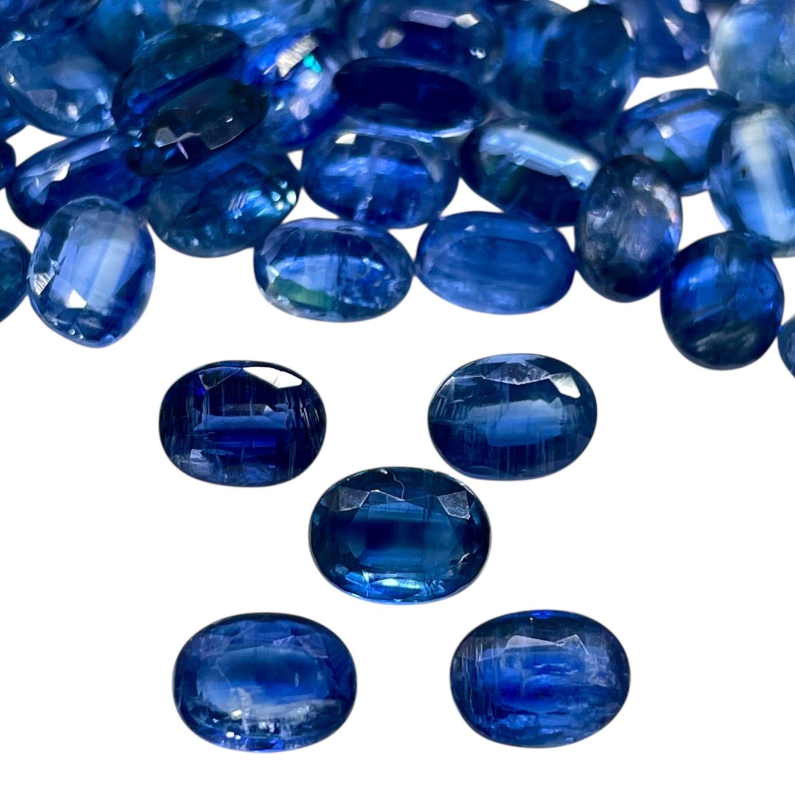 5 Pcs Natural Kyanite Blue 6x4mm Oval Cut Dazzling Untreated Loose Gemstones Lot