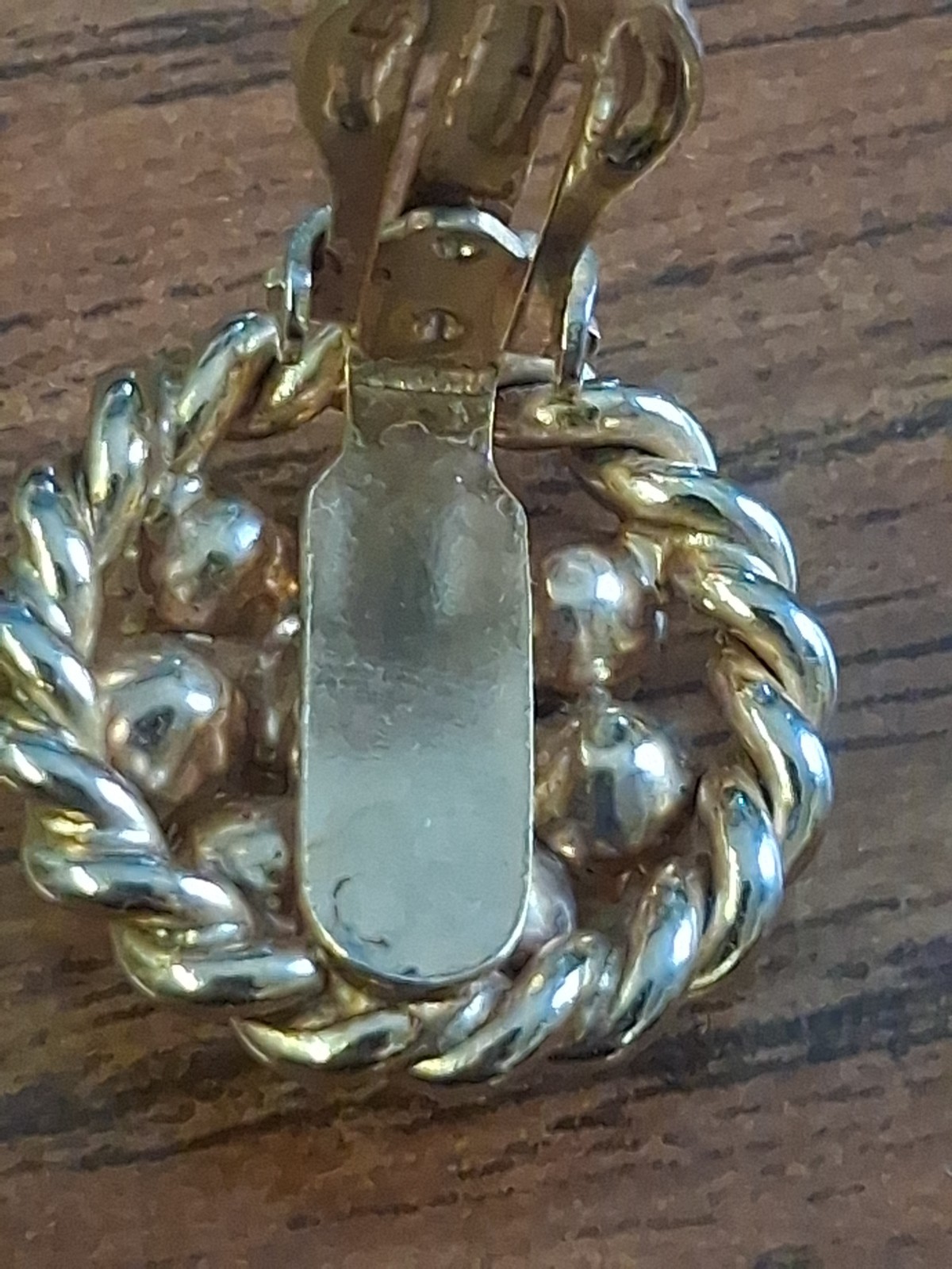 Authentic 1960s Victorian revival cluster clip on Earings. Heavy Gold Plated.