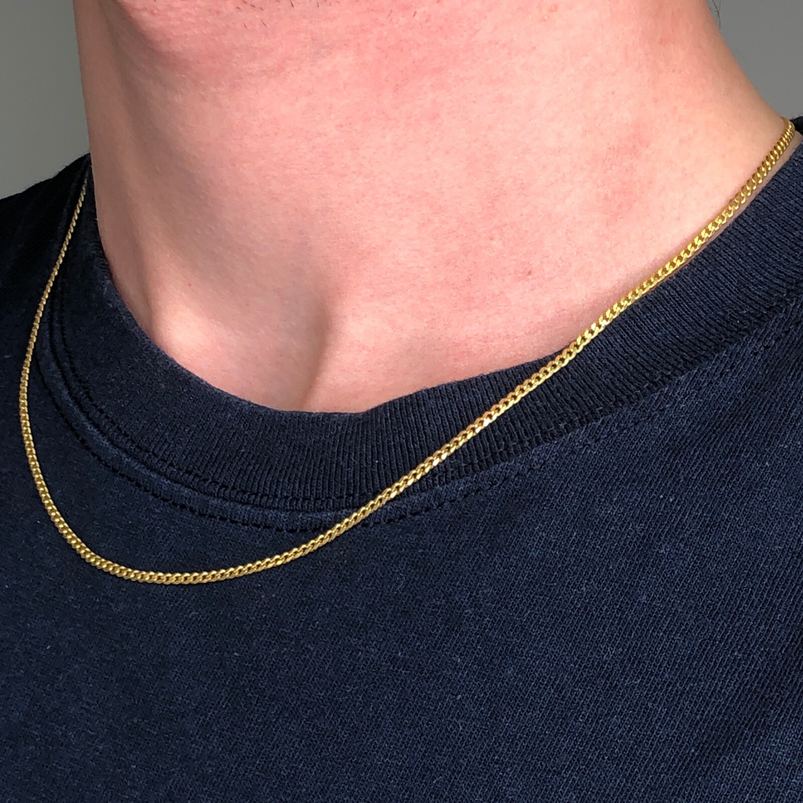 Real Genuine Solid 14k Yellow Gold Filled Cuban Chain Necklace 20 inch Men Women