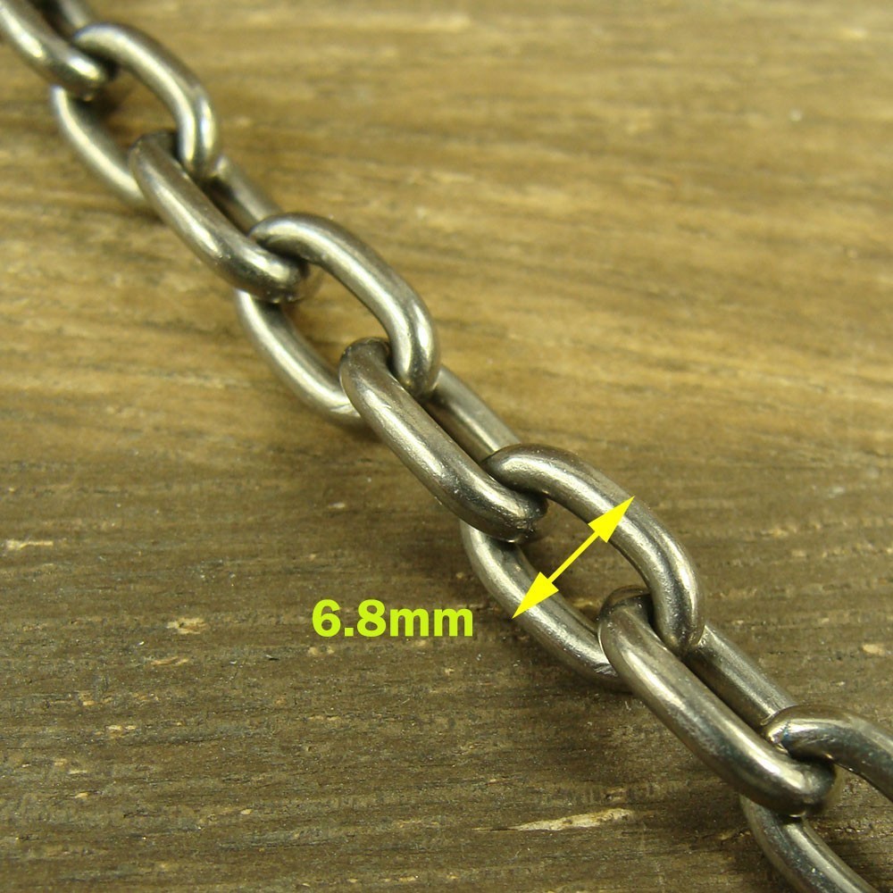 Titanium 6.8mm thick anti-allergy Bracelet Hand Anchor Chain snap hook XH893