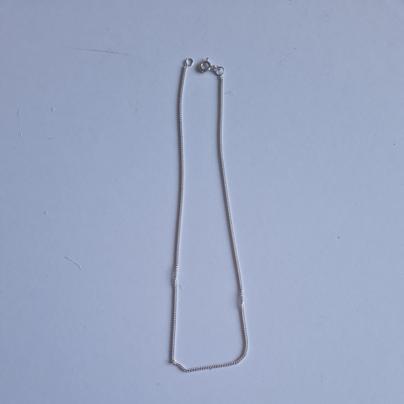 925 Solid Sterling Silver Fine Curb Chain Necklace 40cm long
