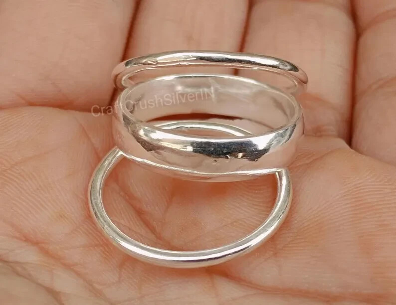 Set of 3 Sterling Silver Stacking Rings, Sterling Silver Stacking Ring All size