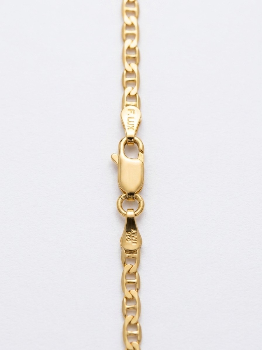 10″ Italian Solid Mariner Ankle Bracelet Anklet 14K Yellow Gold Plated Silver