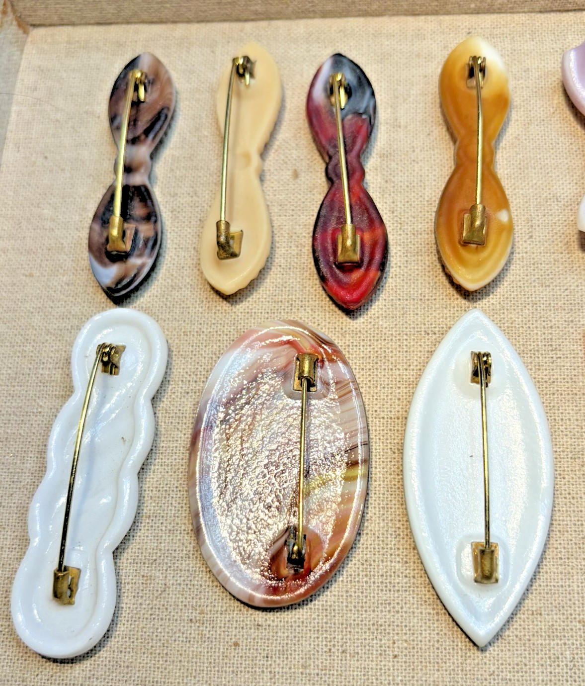 22 Antique 100 year old Czechoslovakian Glass Brooches Pre-WW2