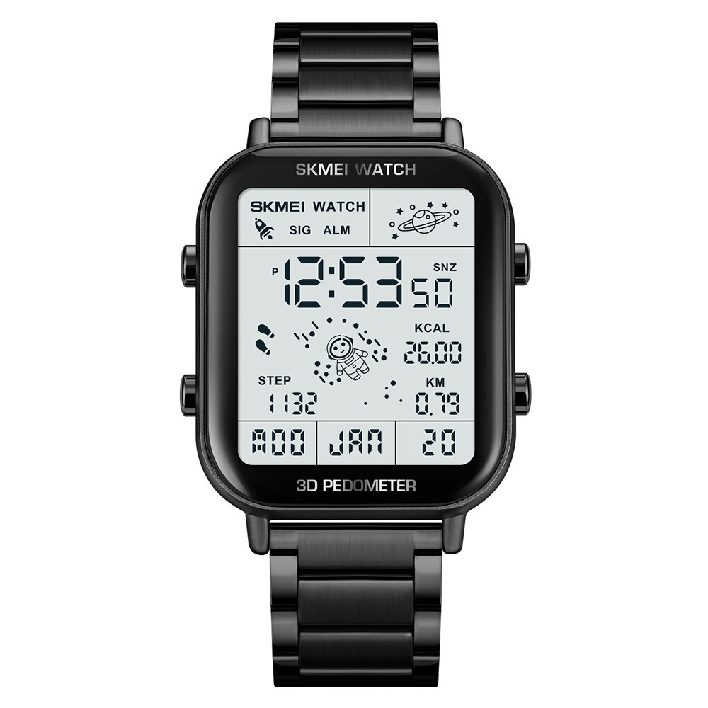 SKMEI Sport Watch Men Astronaut Dial Digital Wristwatch Male Steel LED Watches