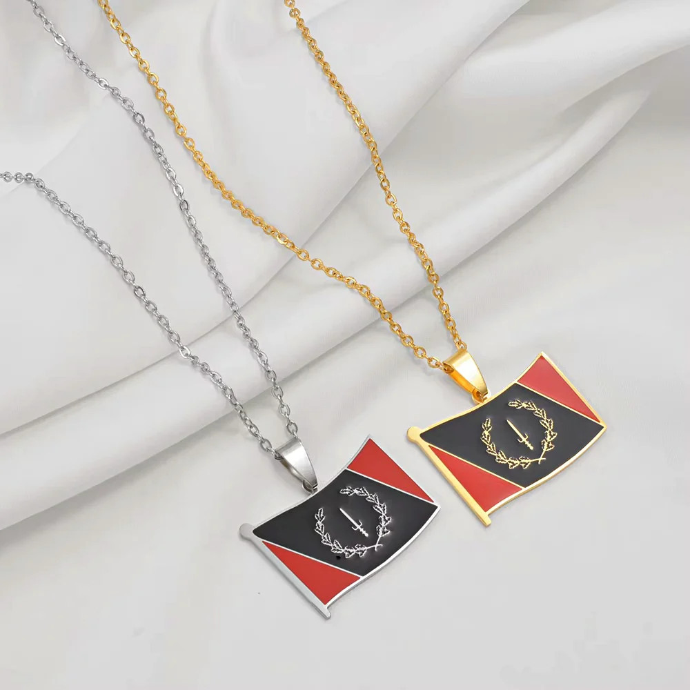 Black American Heritage Soulaan Flag Pendant Necklace