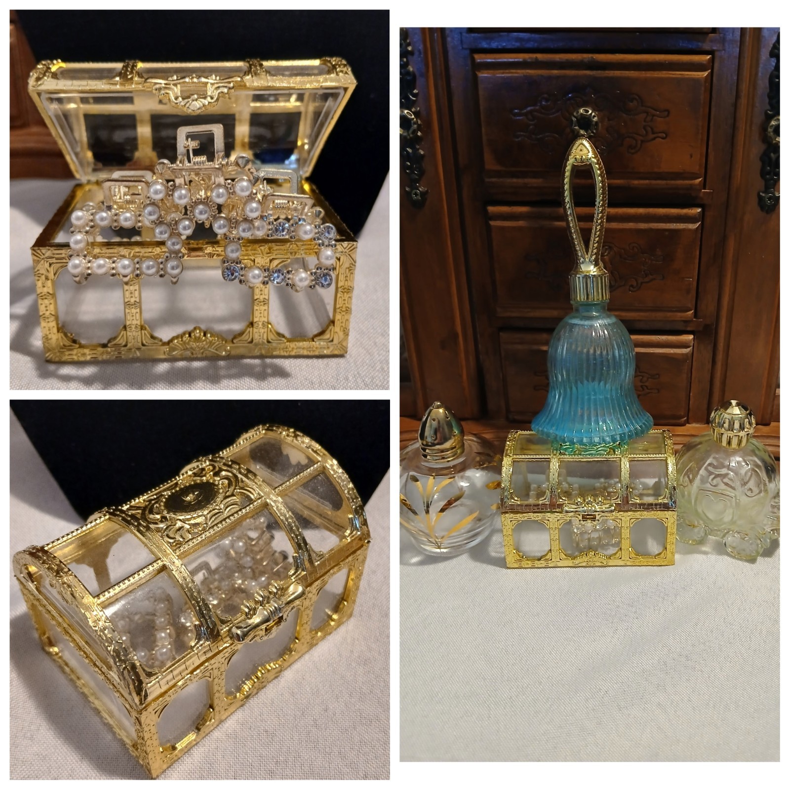 Mixed Vanity & Accessories Jewelry Lot (Includes Jewelry Box) More than 50 Pcs