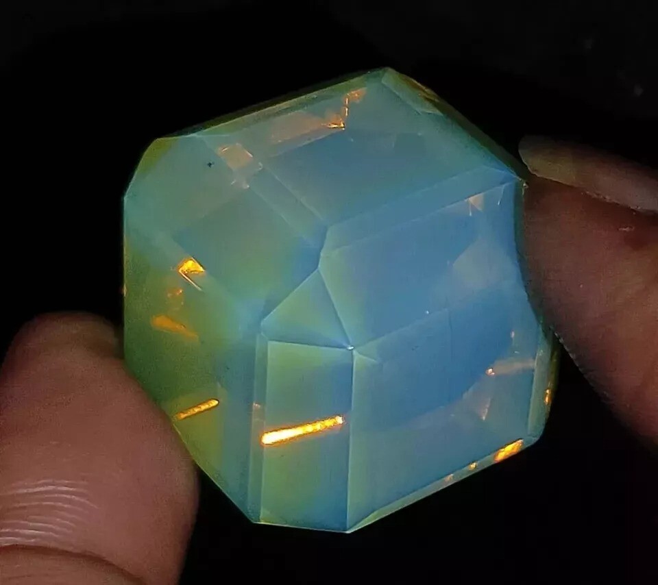 A++ Cube Welo Australian Green Opal Natural 130 Ct Loose Gemstone EGL Certified