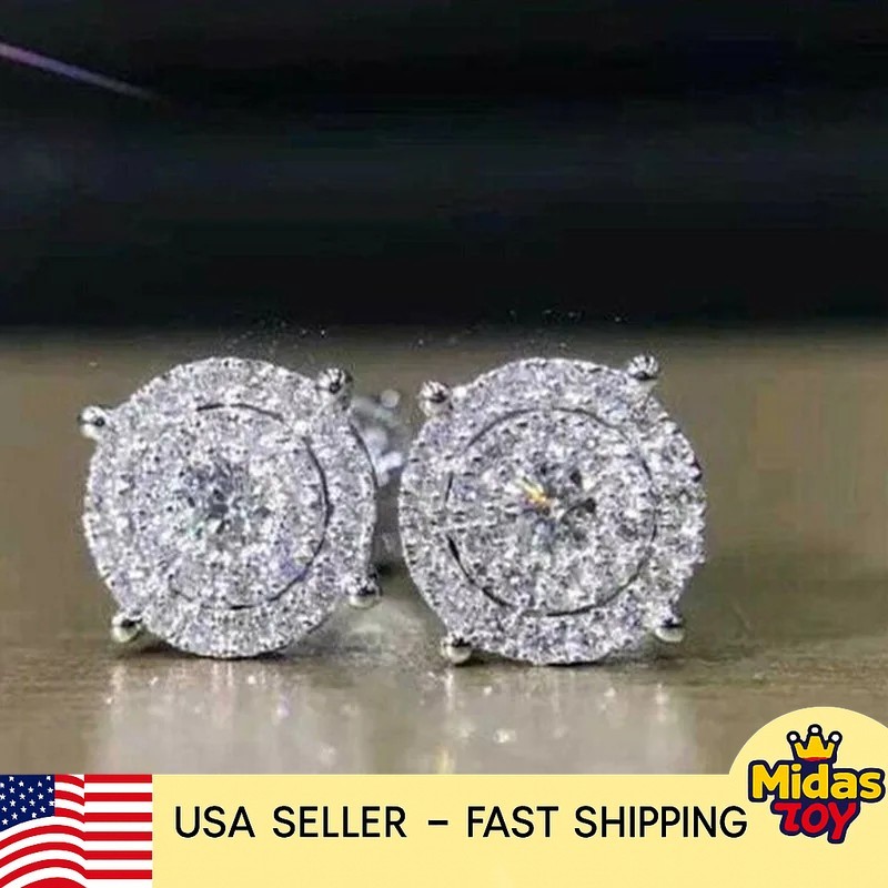 White Gold Diamond Earrings Round Brilliant G Color Classic Engagement Jewelry