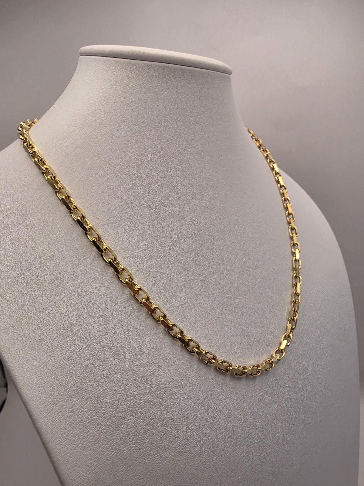 18K Gold Plated Rolo Cable Chain Necklace, Sterling Silver, 20″ 4.2mm, Unisex Go
