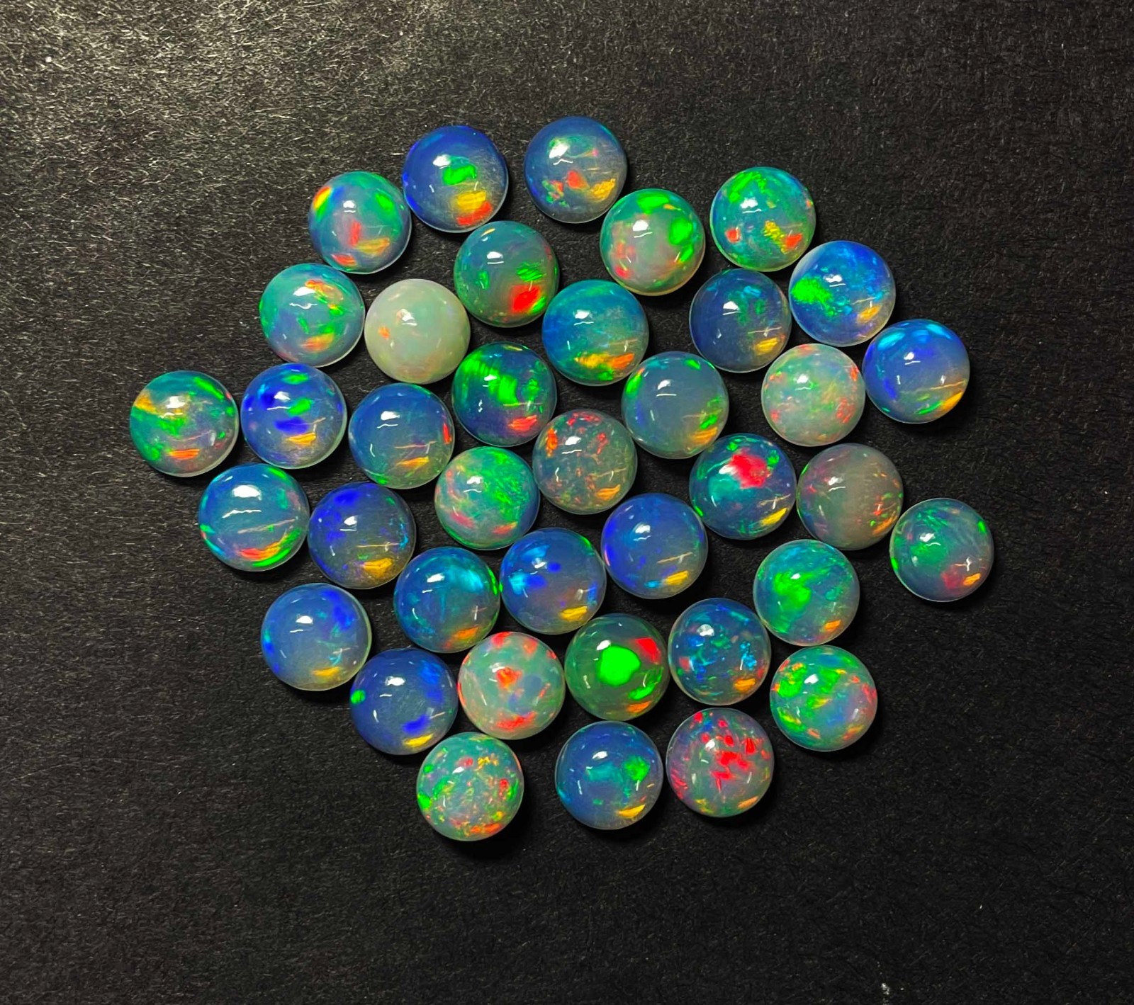 Natural Ethiopian Opal Round Cabochon Loose Gemstone Lot 4 Pcs 8 MM 5 CT