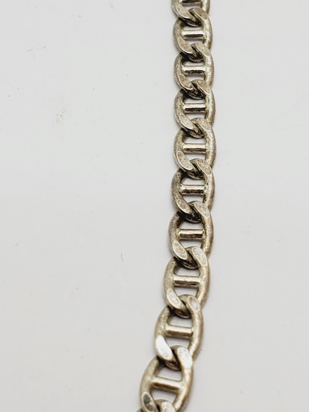 Sterling Silver 925 Flat Mariner/Anchor Chain Necklace 22″ Signed Italy (77)