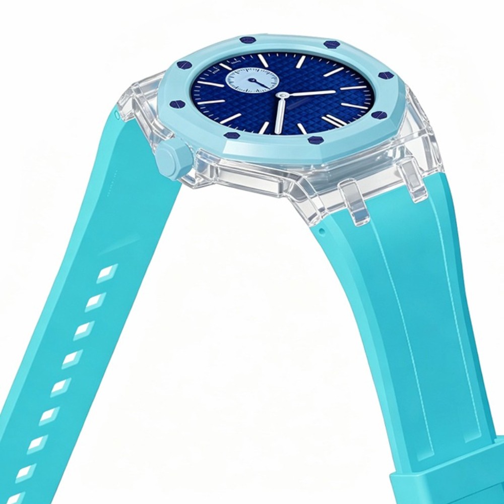 Transparent PC Glacier Case Silicone Wristband Mod Kit For Swatch X AP Royal Pop
