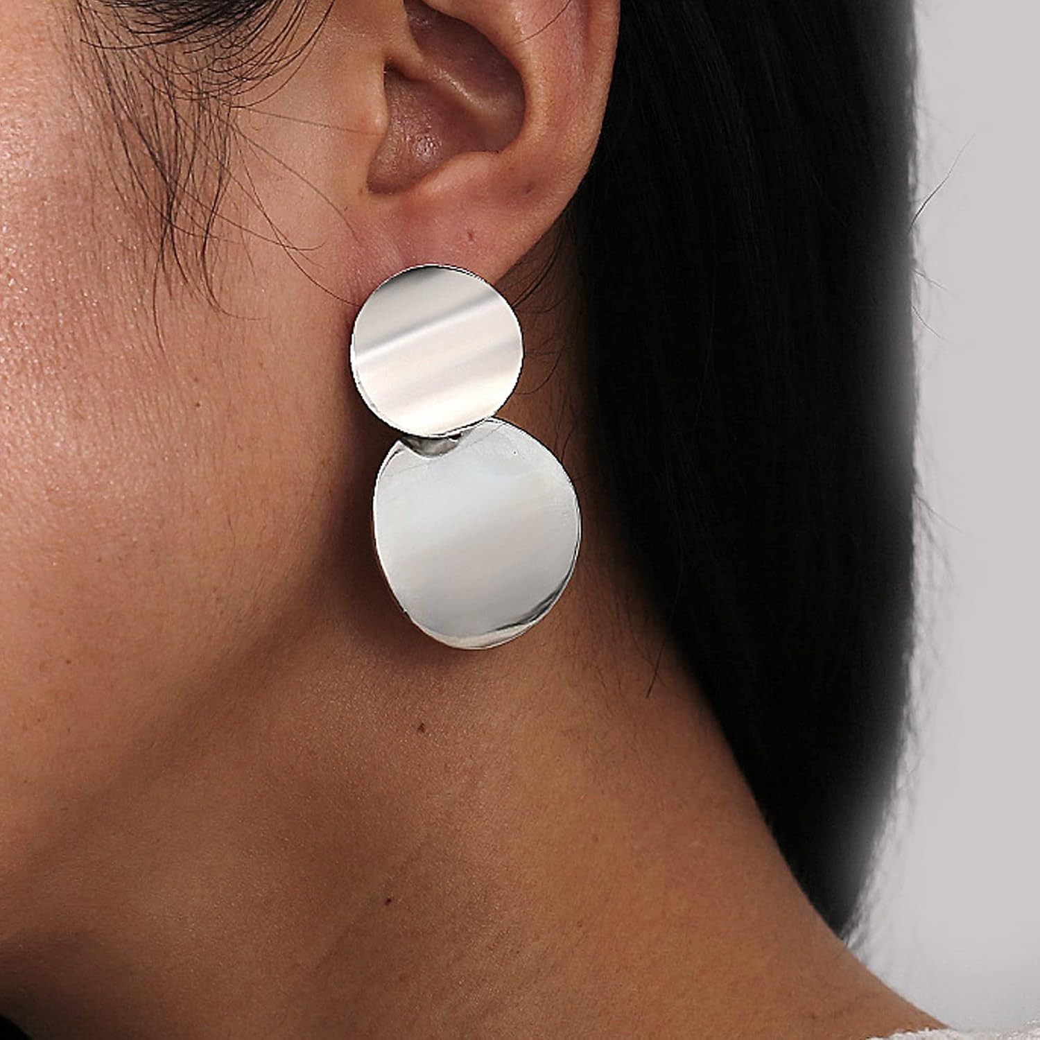 6 Pairs Bmadge Statement Earrings Set for Women, Large Silver Gold Geometric Ear