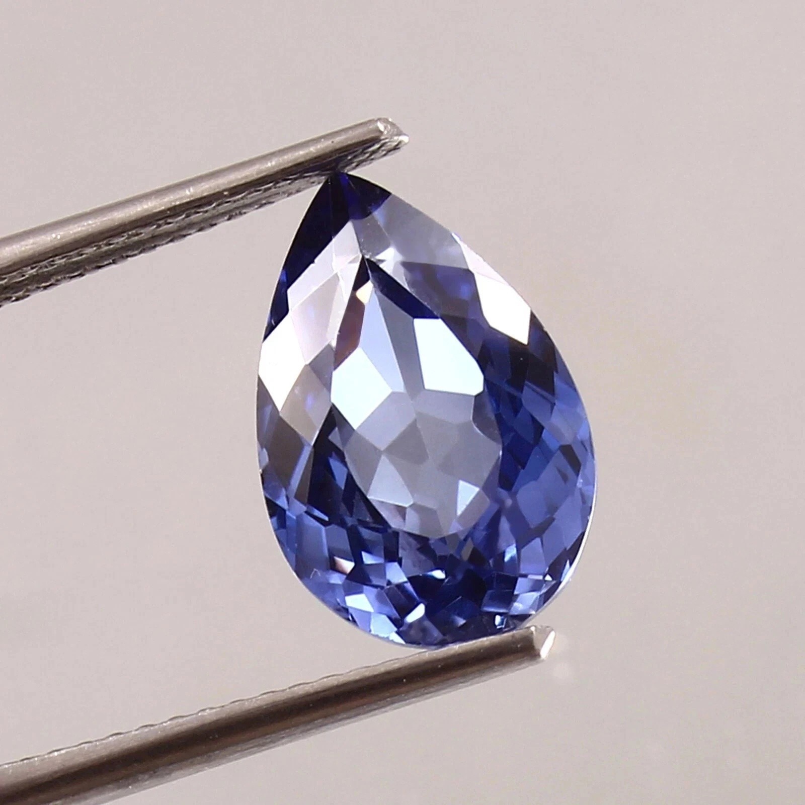 Blue Sapphire AAA 10.45 Ct Lab-Created Pear Cut Collector Loose Gemstone