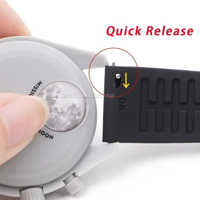 18mm 20mm 22mm Soft Silicone Watch Band Divers Replacement Strap Quick Release