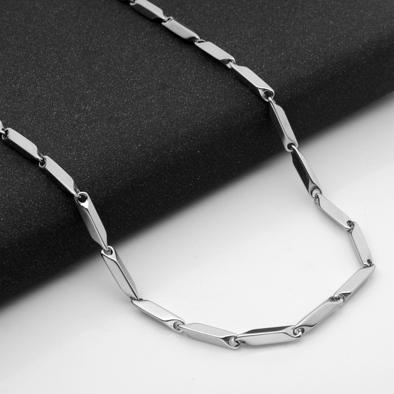 Woman Man 2 Colors 2/3/4/5mm Stainless Steel Rhombus Chains Necklace 7.5-32”