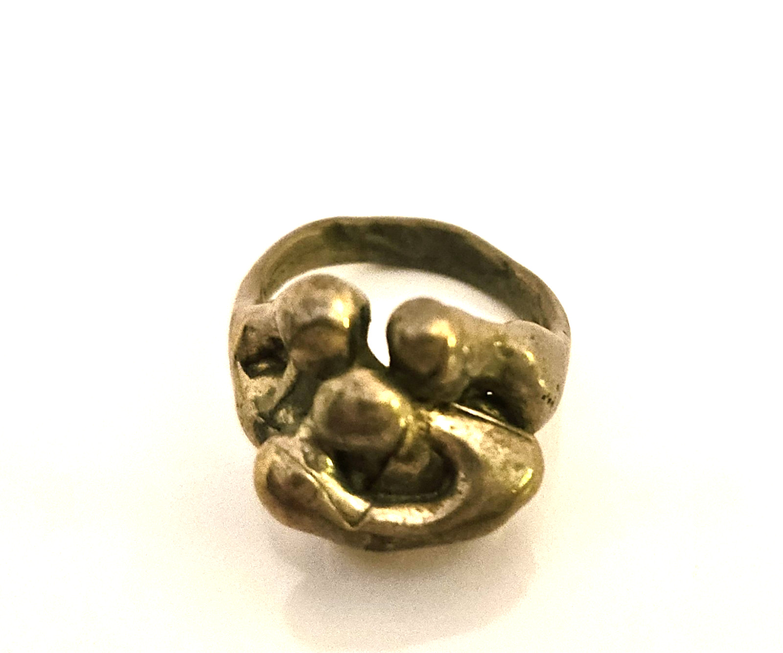 Vintage Bronze Free Form Family Shape MCM Ring Size 4
