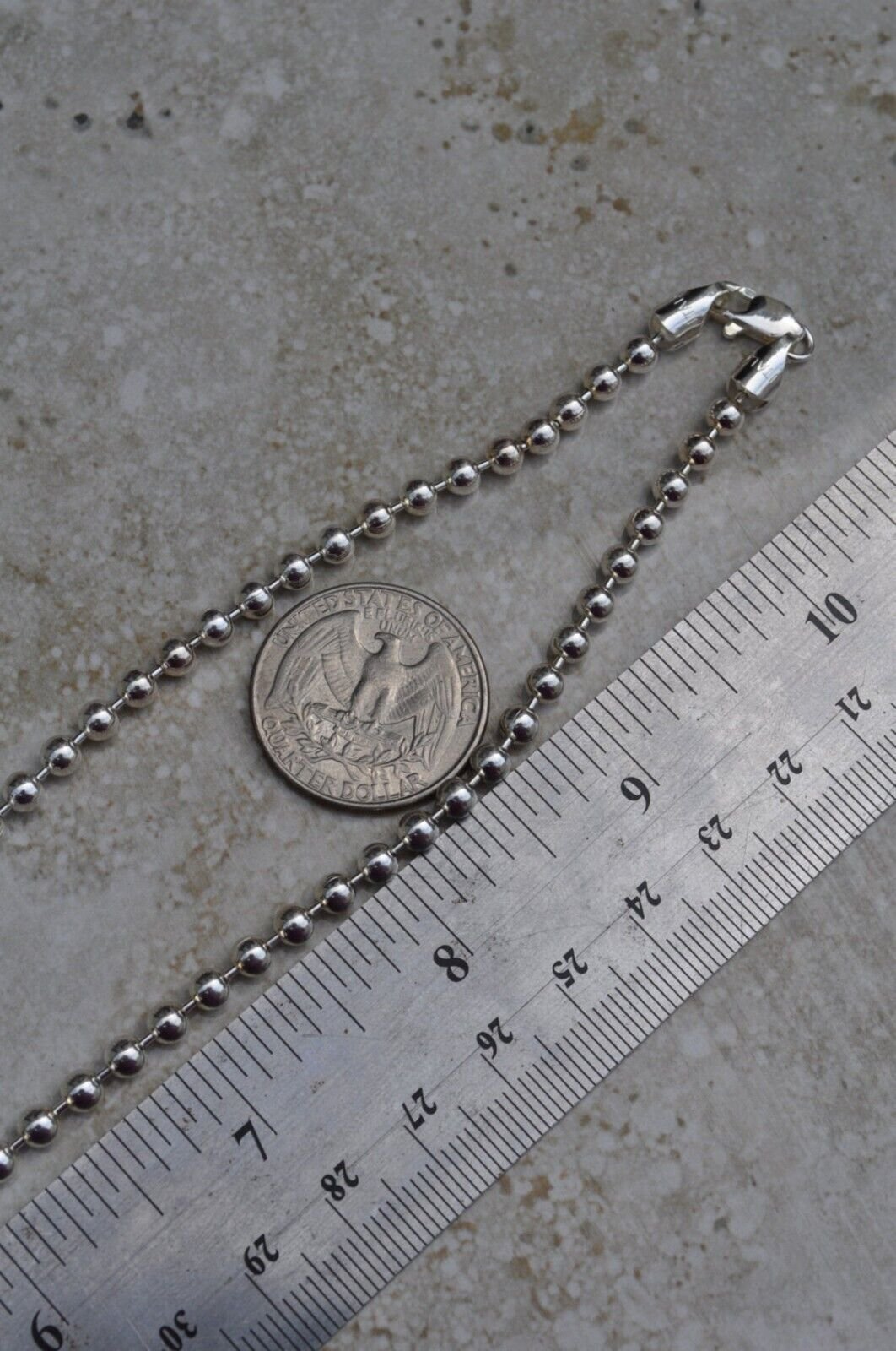 925 Sterling Silver 4mm Pallini Bead Ball Chain Necklace Italy 16”-24”