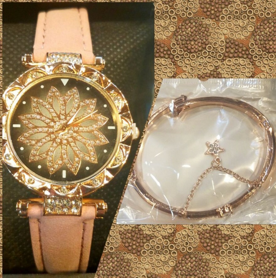 Fashion women’s luxury watch with bracelet. For the classy lady. PINK BAND