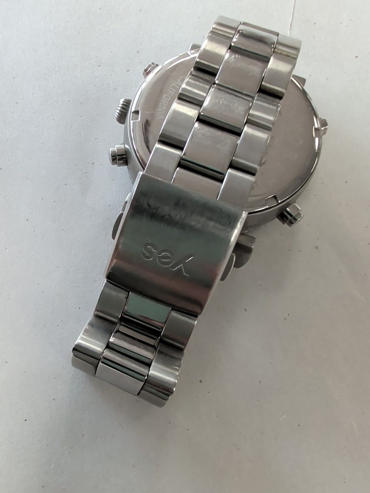 Mens YES Watch Chronograph Stainless Steel