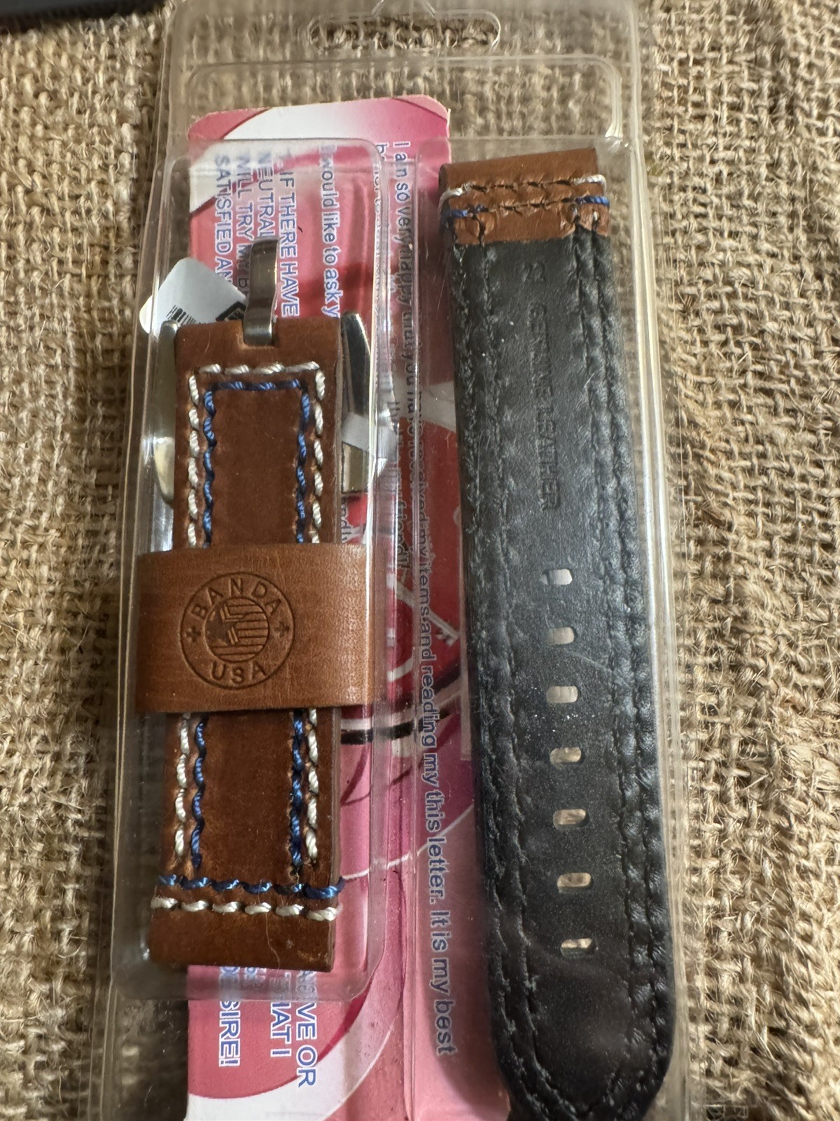 Banda Premium Cowboy Stripe Fine Leather Watch Band