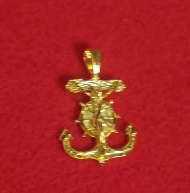 14KT GOLD PLATED MARINER ANCHOR CRUCIFIX CROSS CHARM PENDANT – 2284