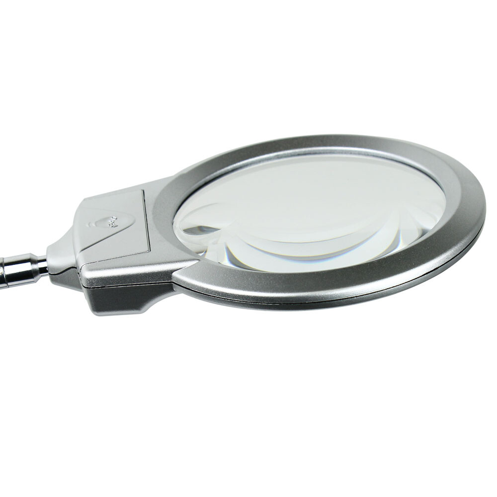 2.25X 5X Flexible Magnifying Lamp Lighted Desk Reading Loupe Magnifier w/ Clamp