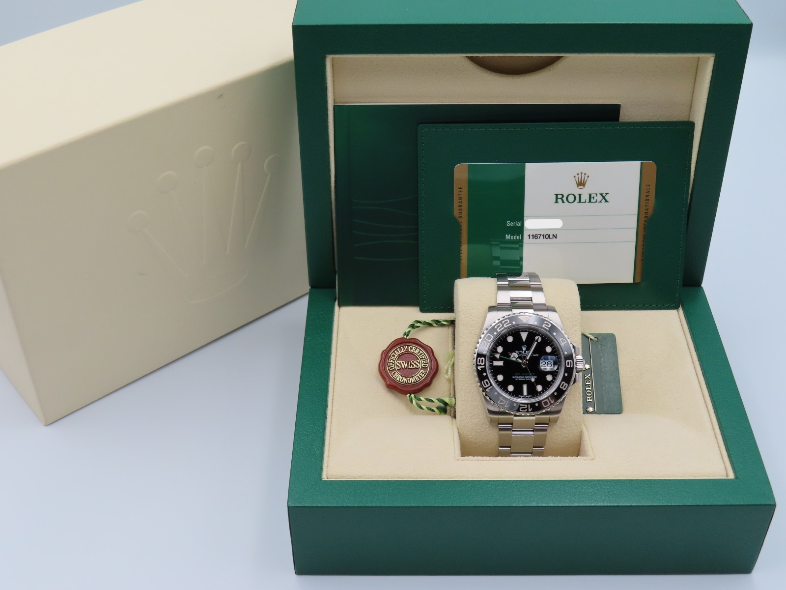 2014 Rolex GMT-Master II 116710LN Full Set Men’s Pre-Owned 40mm Wristwatch