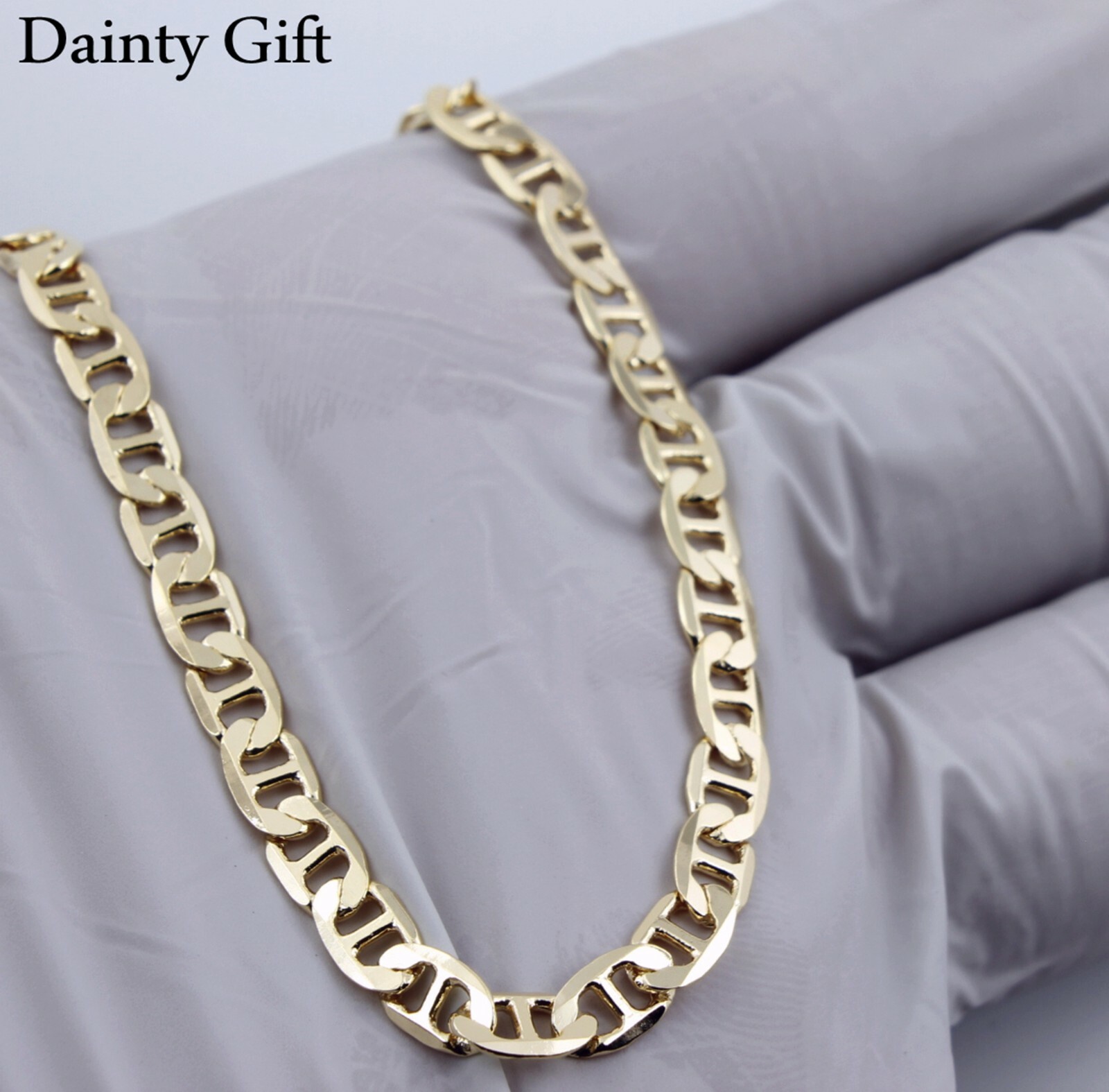 Women Non Fade Gold filled 5 mm Gold Mariner Chain Anklet Foot Bracelet 9.5″