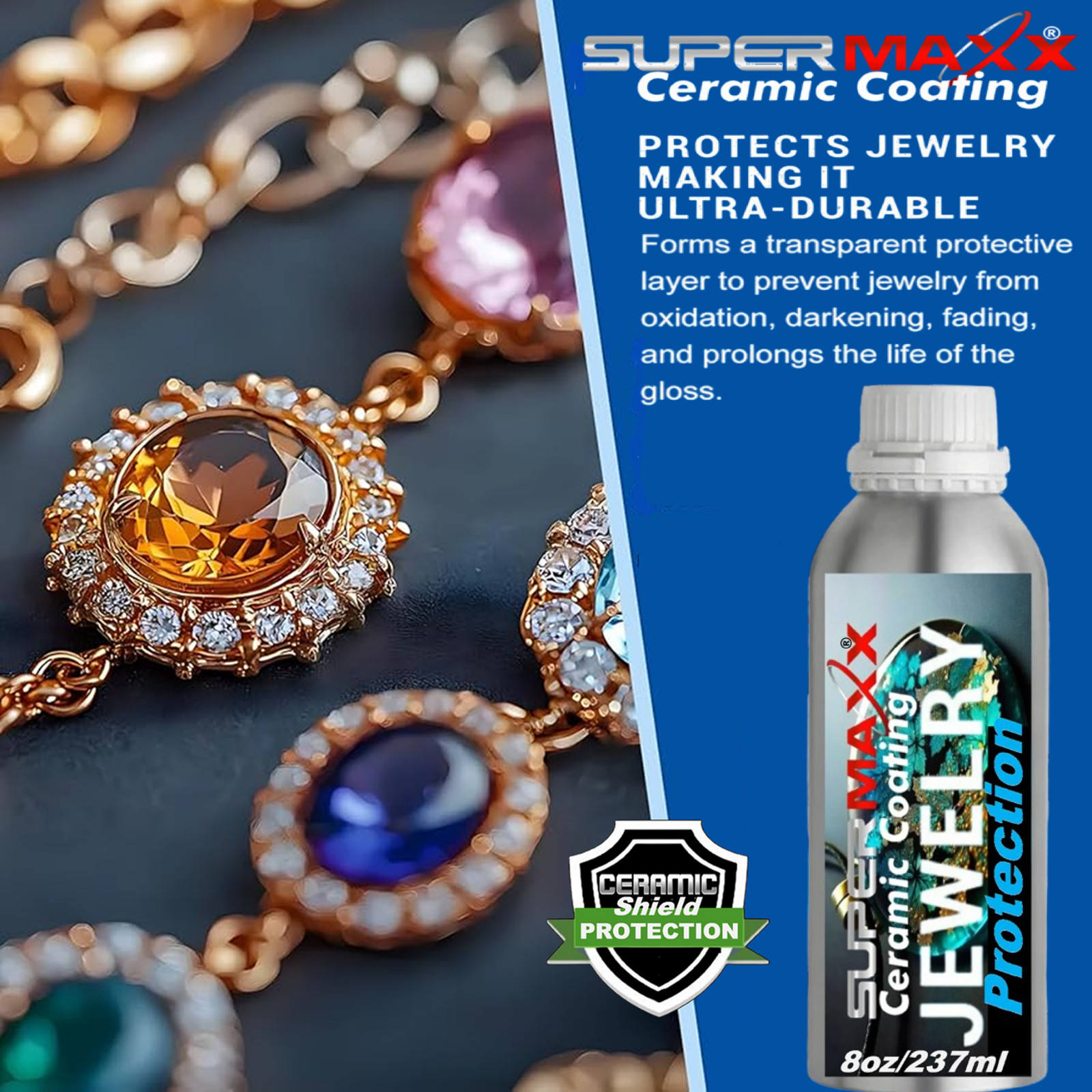 JEWELRY PROTECTION FOR GOLD, SILVER, PLATINUM, COPPER, EPOXY RESIN. GEM STONES