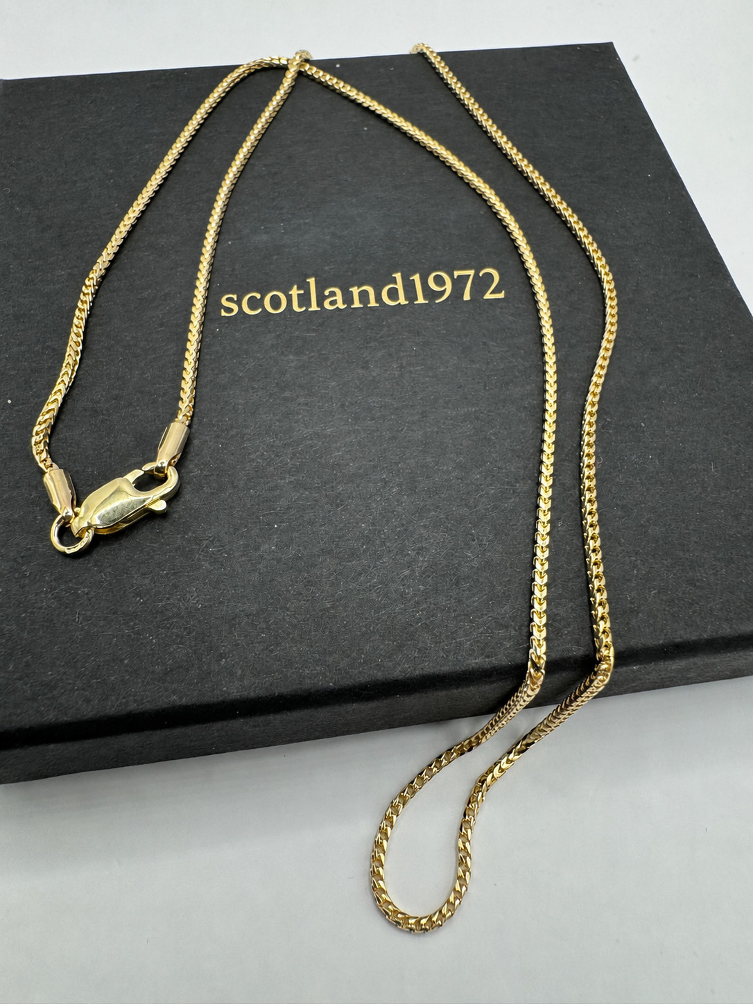 9ct Yellow Gold 1.2mm Solid Link Franco Necklace Length 20 Inch / 50cm (AGFR40)