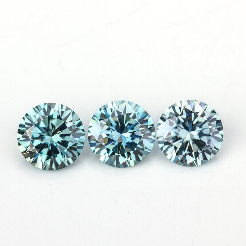 3.0~12mm Light Blue Round Cut Loose Moissanite Stone With GRA Certificate